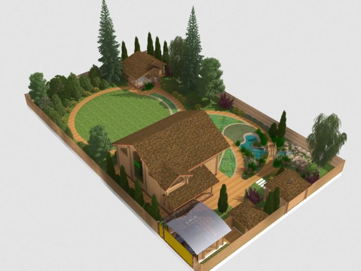 Ландшафтный дизайн сада 6 соток, виды и осоебнности - фото примеров