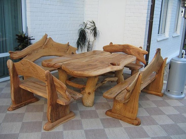 садовая мебель из дерева фото