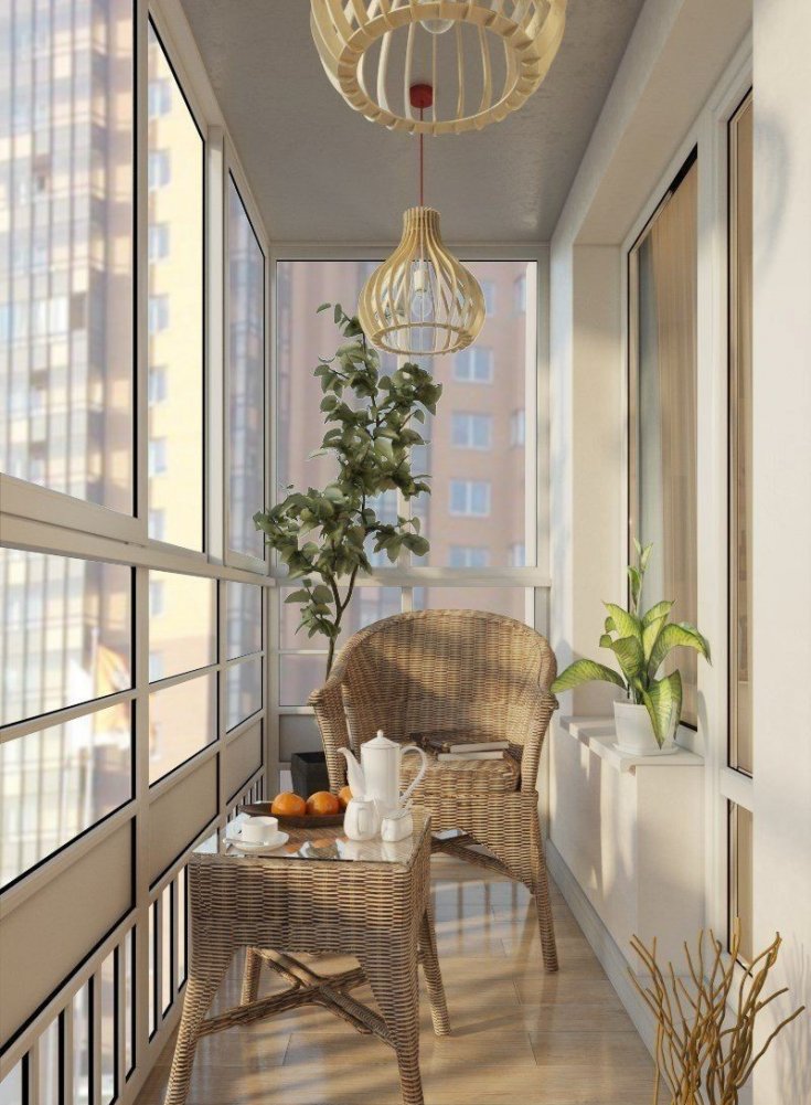 Балкон с панорамными окнами интерьер (75 фото)
